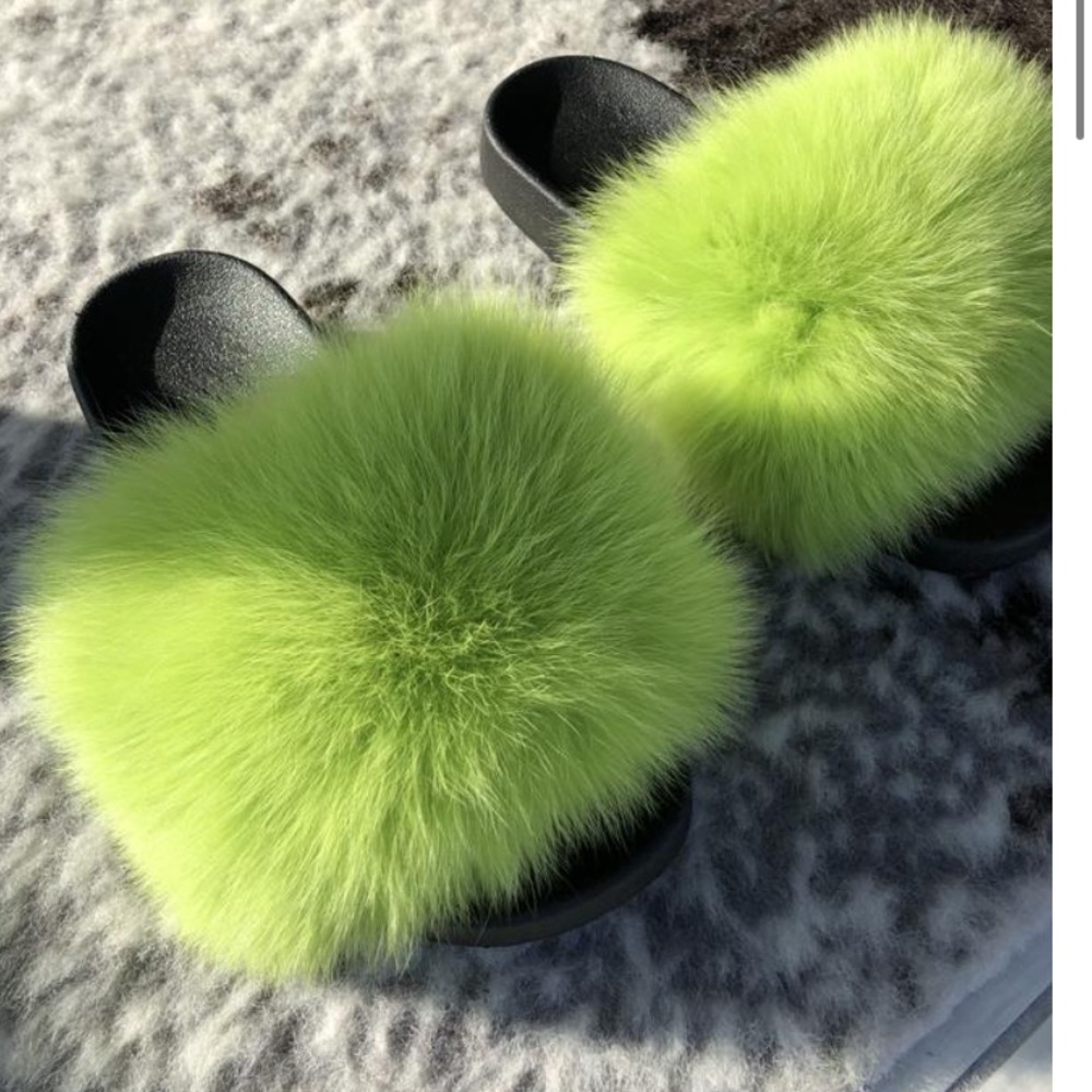 Lime Fox slippers